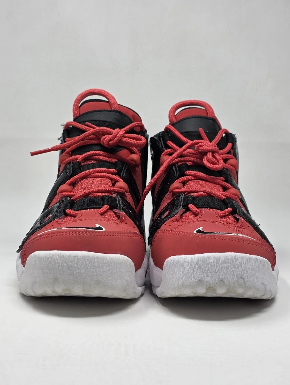 Nike Air More Uptempo Boys Size 6Y Red Black Walking Basketball Shoes Sneakers